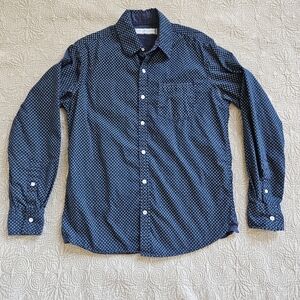 pd&c mens medium blue western attire shirt